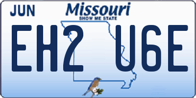 MO license plate EH2U6E