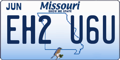 MO license plate EH2U6U