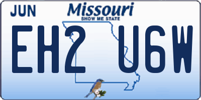 MO license plate EH2U6W