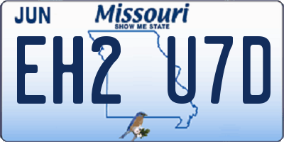 MO license plate EH2U7D
