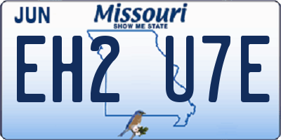 MO license plate EH2U7E