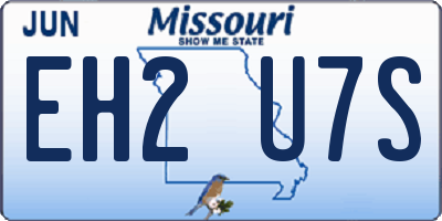 MO license plate EH2U7S