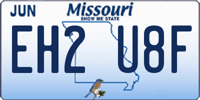 MO license plate EH2U8F