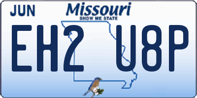 MO license plate EH2U8P