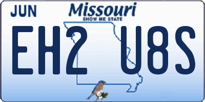 MO license plate EH2U8S