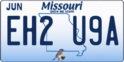 MO license plate EH2U9A