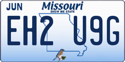 MO license plate EH2U9G