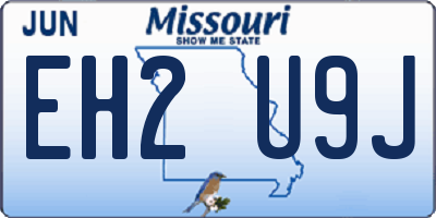 MO license plate EH2U9J