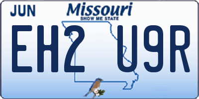 MO license plate EH2U9R