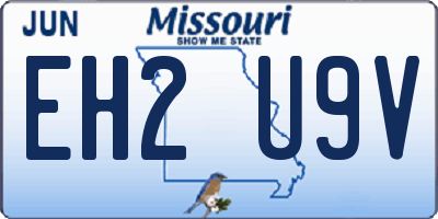 MO license plate EH2U9V