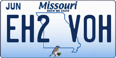MO license plate EH2V0H
