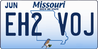 MO license plate EH2V0J