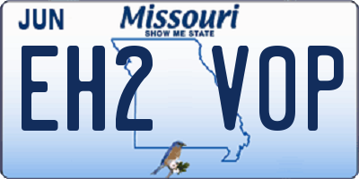 MO license plate EH2V0P