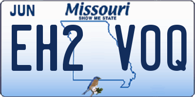 MO license plate EH2V0Q
