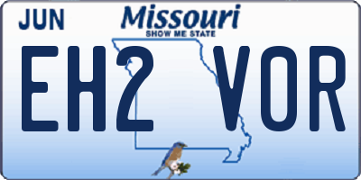 MO license plate EH2V0R