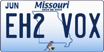 MO license plate EH2V0X