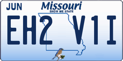 MO license plate EH2V1I