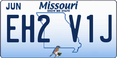 MO license plate EH2V1J