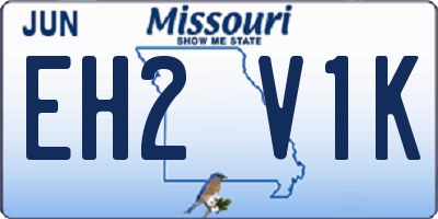 MO license plate EH2V1K