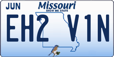 MO license plate EH2V1N