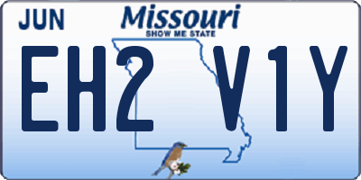 MO license plate EH2V1Y