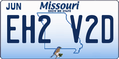 MO license plate EH2V2D