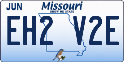 MO license plate EH2V2E