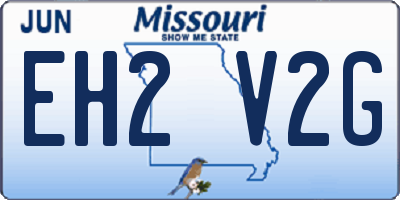 MO license plate EH2V2G