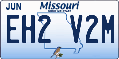 MO license plate EH2V2M
