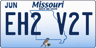 MO license plate EH2V2T