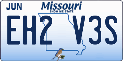MO license plate EH2V3S