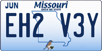 MO license plate EH2V3Y