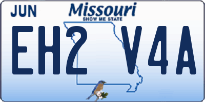 MO license plate EH2V4A