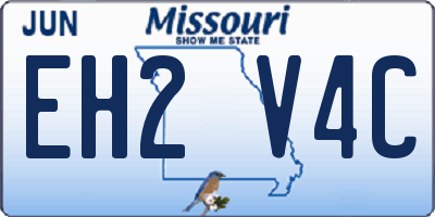 MO license plate EH2V4C