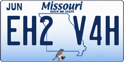 MO license plate EH2V4H