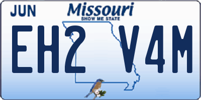 MO license plate EH2V4M