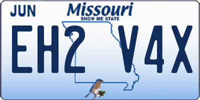 MO license plate EH2V4X