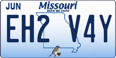 MO license plate EH2V4Y