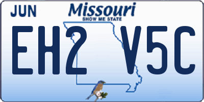 MO license plate EH2V5C