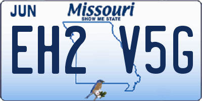 MO license plate EH2V5G