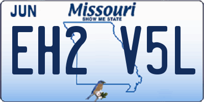 MO license plate EH2V5L