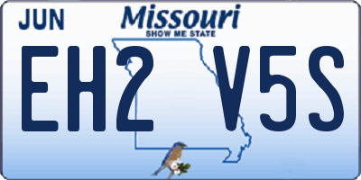 MO license plate EH2V5S