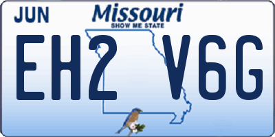 MO license plate EH2V6G