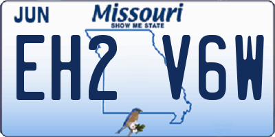 MO license plate EH2V6W