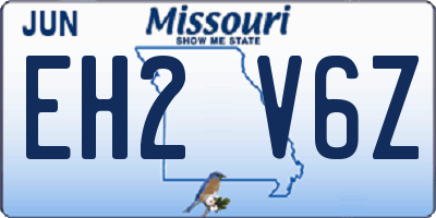 MO license plate EH2V6Z
