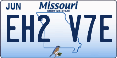 MO license plate EH2V7E