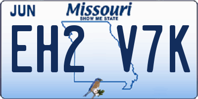 MO license plate EH2V7K