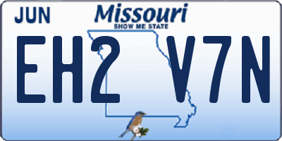 MO license plate EH2V7N