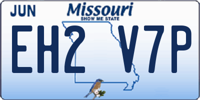 MO license plate EH2V7P