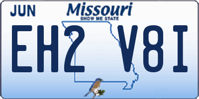 MO license plate EH2V8I